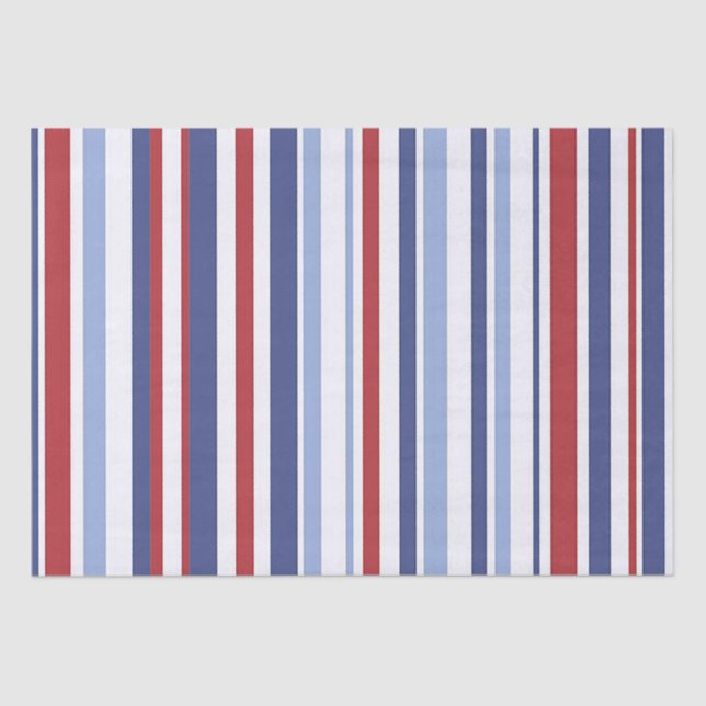 Red white blue stripe tissue paper (Front)