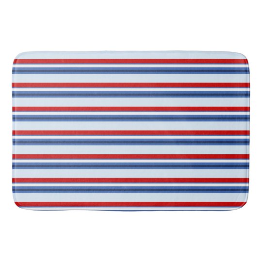 Red White Blue Striped Bath Mat Zazzle Co Uk