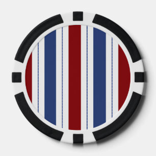 Red, White, Blue Striped Poker Chips