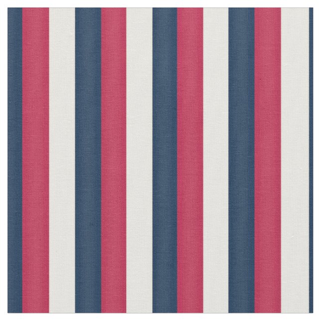 Red White & Blue Stripes Fabric (Close Up)