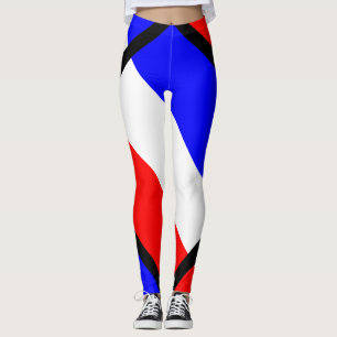 Red, white, blue stripes leggings