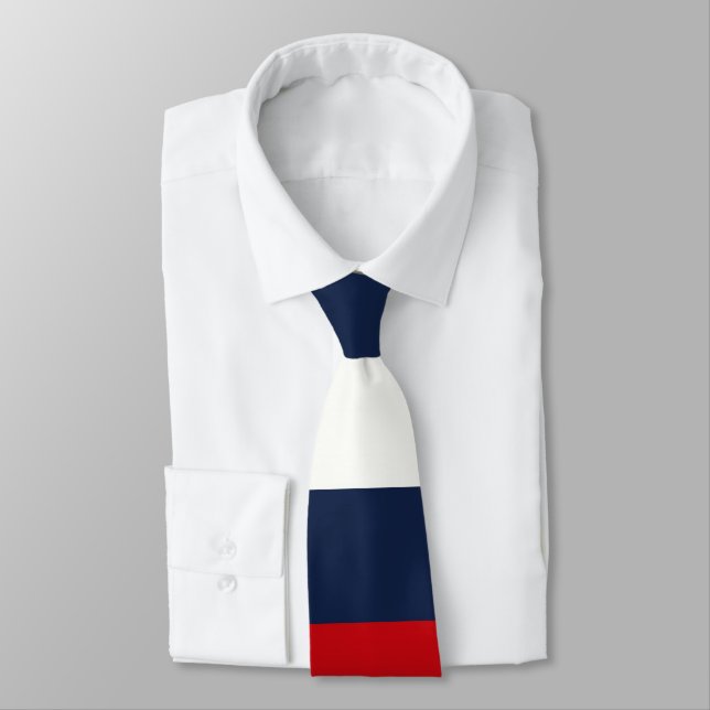 Red White Blue Stripes Tie (Tied)