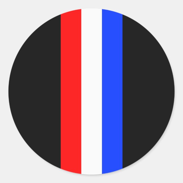 Red White Blue Stripes Tri-Bar Sticker (Front)