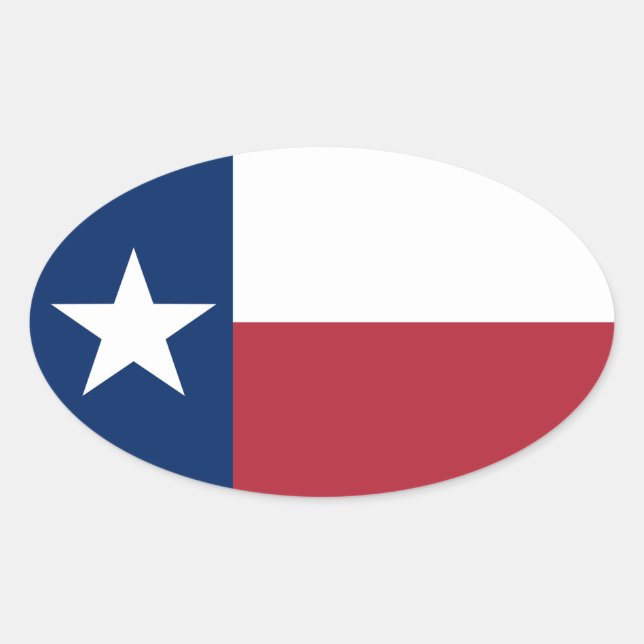 Red White Blue Texas Flag Oval Sticker (Front)