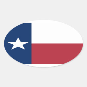 Red White Blue Texas Flag Oval Sticker