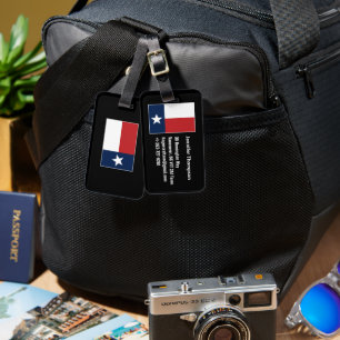 Red White Blue Texas Flag Texan Personalized Luggage Tag