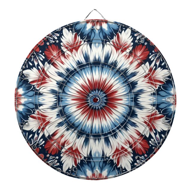Red, White & Blue Tie-dye Dartboard (Front)