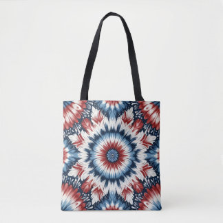 Red, White & Blue Tie-dye Tote Bag