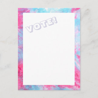 Red White Blue Tie-Dye VOTE postcard