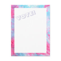 Red White Blue Tie-Dye VOTE postcard