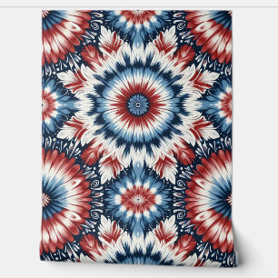 Red, White & Blue Tie-dye Wallpaper
