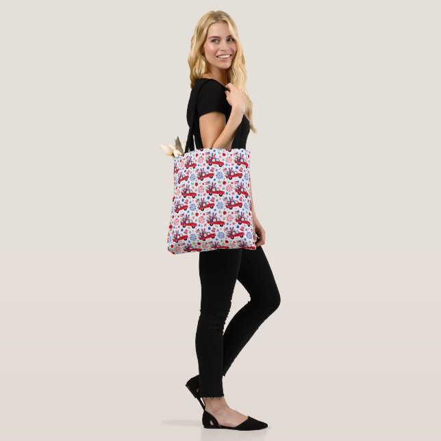 Red, White & Blue  Tote Bag (On Model)