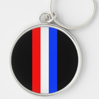 Red White Blue Tri Bar Stripes Keychain