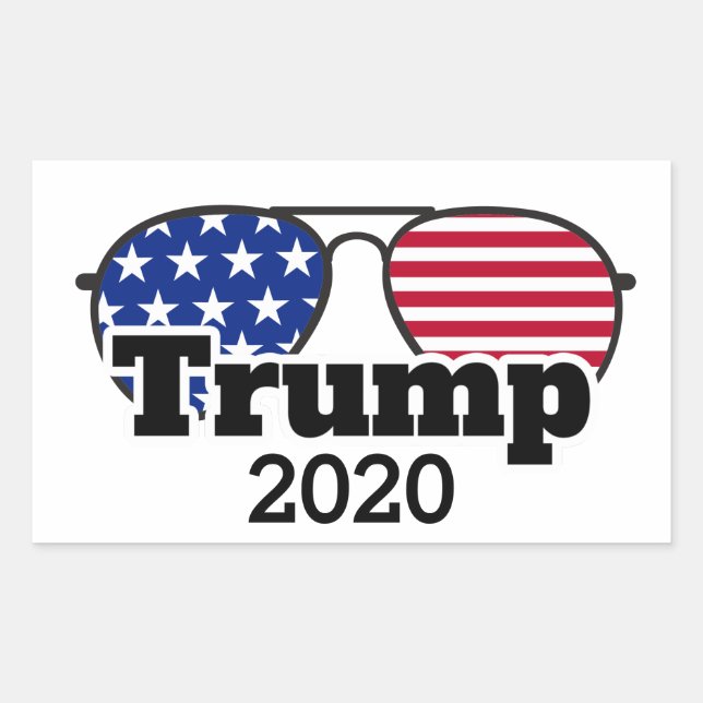 Red White Blue Trump 2020 Rectangular Sticker (Front)