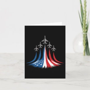 Red White Blue Usa Flag Fighter Jets 4th Of July Card