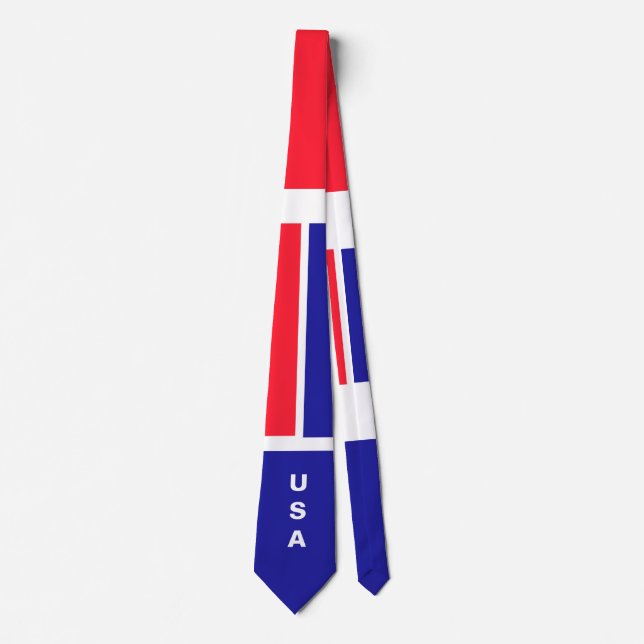 Red White Blue USA Neck Tie (Front)