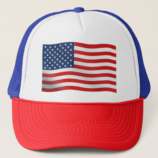 Red White Blue USA Pride  Trucker Hat (Front)