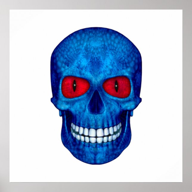 Red White Blue USA Zombie Skull  Colourful Poster (Front)