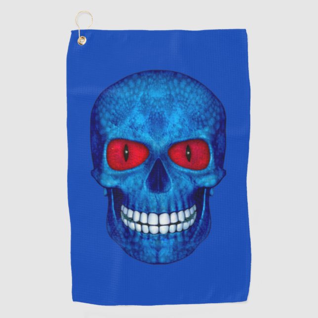 Red White Blue USA Zombie Skull  Golf Towels (Front)