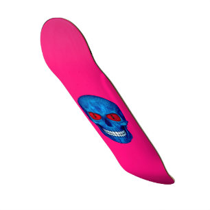 Red White Blue USA Zombie Skull Pink Skateboard