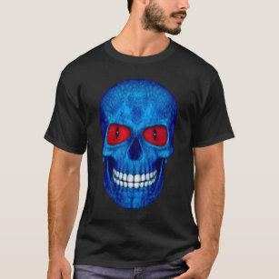 Red White Blue USA Zombie Skull  T-Shirt