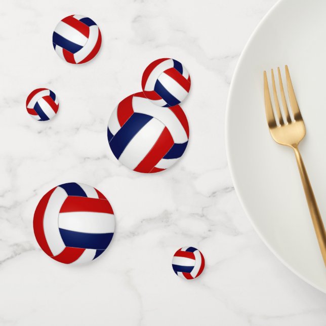 red white blue volleyball team colours sports part confetti (Group)