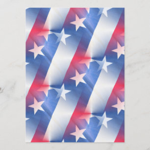 red white blue wedding invitation