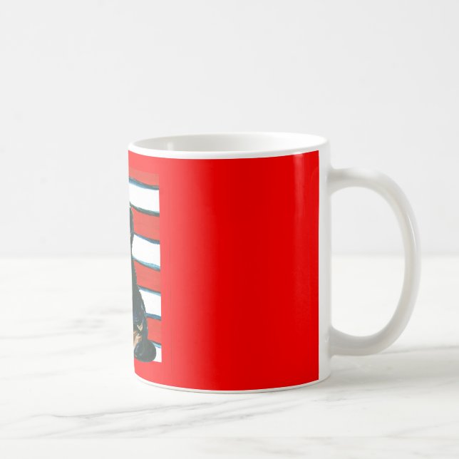Red,White & Blue Yorkie Poo Coffee Mug (Right)