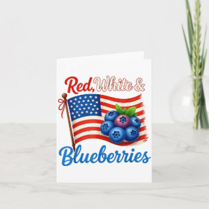 Red White Blueberries Funny Patriotic Usa Flag Vin Card