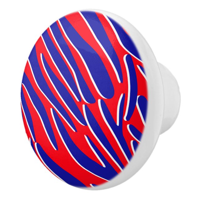Red, White & Bold | Tiger Stripe Ceramic Knob (Right)