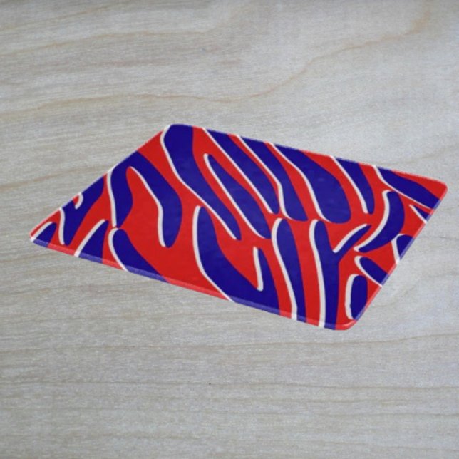 Red, White & Bold | Tiger Stripe Glass  Cutting Board (Creator Uploaded)