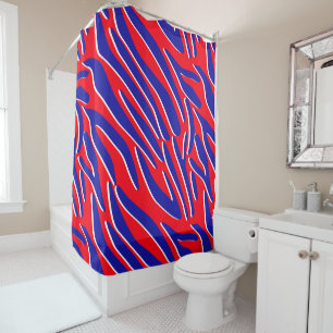 Red, White & Bold   Tiger Stripe Shower Curtain