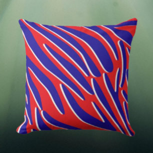 Red, White & Bold Tiger Stripe Throw Pillow