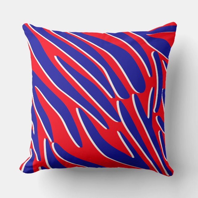 Red, White & Bold | Tiger Stripe Throw Pillow (Front)