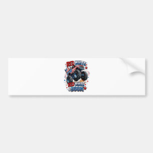 Red White Boom Monster Truck Bumper Sticker