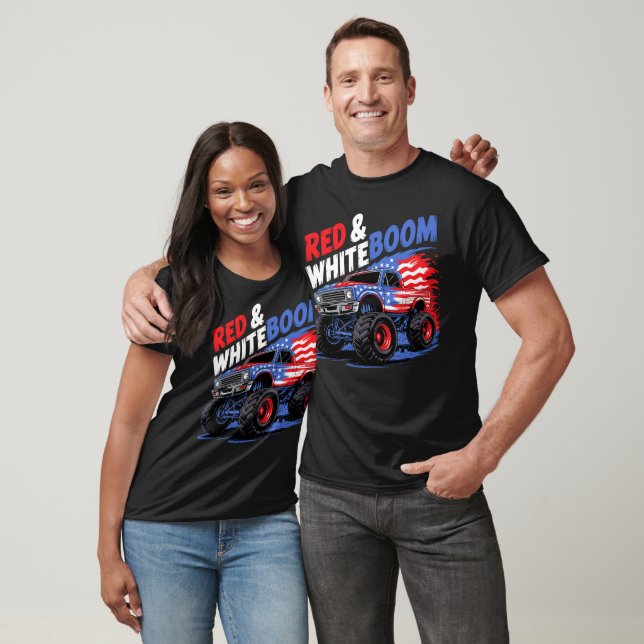Red White Boom Monster Truck Tee (Unisex)