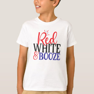 Red White Booze 4th July T-Shirt for Kids