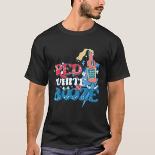 Red White & Booze Summer Drinking 4th of July USA T-Shirt