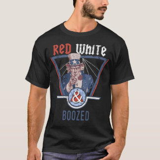Red White Boozed Drinking Gift Funny Drinking T-Shirt