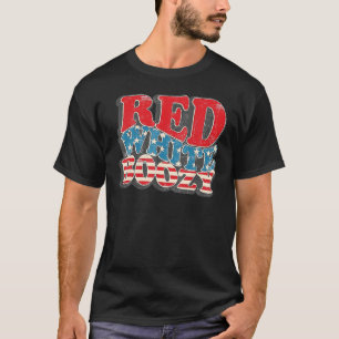 Red White Boozy America Retro 4th Of July T-Shirt
