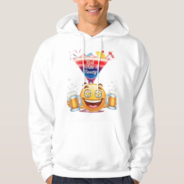 Red White & Boozy: The Ultimate Fourth of July Hoodie (Front)