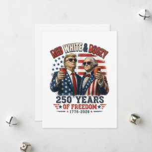 Red White Boozy Trump George Washington 250 Holiday Card