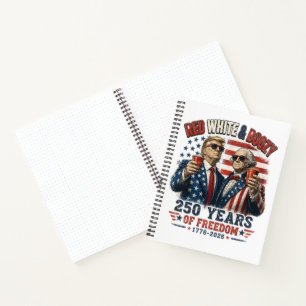 Red White Boozy Trump George Washington 250 Notebook