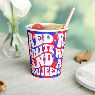 Red White Boujee America Bachelorette Paper Cups