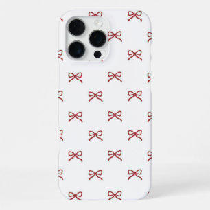 Red White Bow Pattern Coquette Girly Spring iPhone 16 Pro Max Case