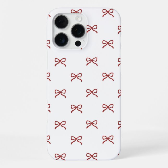 Red White Bow Pattern Coquette Girly Spring iPhone Case (Back)