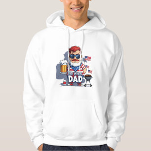 Red White & Brew Dad Comic T-Shirt Print Hoodie