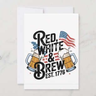 Red White & Brew Est 1776 4Th of July 250th USA  Holiday Card
