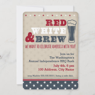 Red, White & Brew Invitation