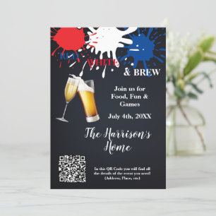Red, White & Brew Party Invitation